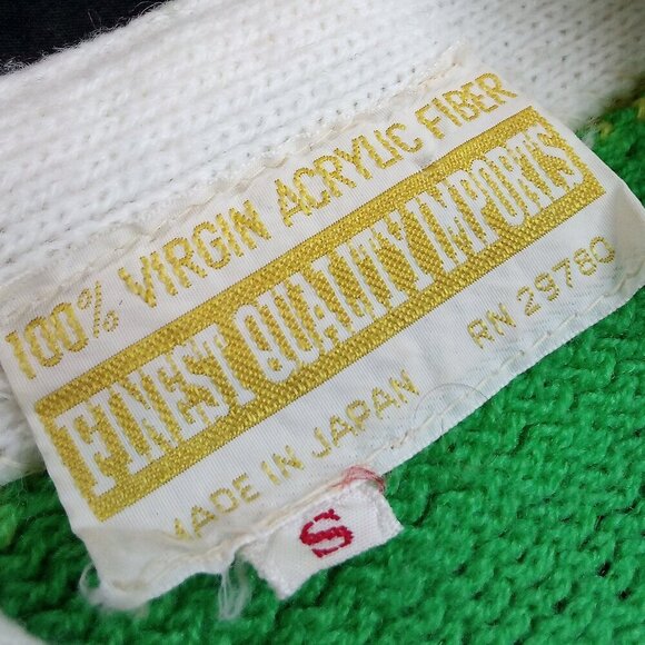 Vintage 70s Finest Quality Imports Rainbow Stripe Cardigan Sweater - Picture 3 of 5